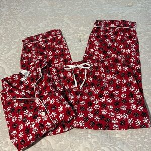 EUC Adonna Paw Print Pajama Set